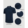 image:imageCOOFANDY Knit Polo Shirts for Men Short Sleeve Textured Polo Shirt Slim Fit Summer Collared T Shirt with PocketNavy Blue