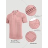 image:imageCOOFANDY Knit Polo Shirts for Men Short Sleeve Textured Polo Shirt Slim Fit Summer Collared T Shirt with PocketPink