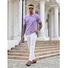 image:imageCOOFANDY Knit Polo Shirts for Men Short Sleeve Textured Polo Shirt Slim Fit Summer Collared T Shirt with PocketPurple