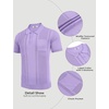 image:imageCOOFANDY Knit Polo Shirts for Men Short Sleeve Textured Polo Shirt Slim Fit Summer Collared T Shirt with PocketPurple