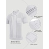 image:imageCOOFANDY Knit Polo Shirts for Men Short Sleeve Textured Polo Shirt Slim Fit Summer Collared T Shirt with PocketWhite