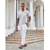 image:imageCOOFANDY Knit Polo Shirts for Men Short Sleeve Textured Polo Shirt Slim Fit Summer Collared T Shirt with PocketWhite