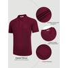 image:imageCOOFANDY Knit Polo Shirts for Men Short Sleeve Textured Polo Shirt Slim Fit Summer Collared T Shirt with PocketWine Red