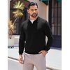 image:imageCOOFANDY Long Sleeve Polo Shirts for Men Knit Polo Sweater Lightweight Ribbed Pullover SweaterBlack
