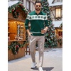 image:imageCOOFANDY Long Sleeve Polo Shirts for Men Knit Polo Sweater Lightweight Ribbed Pullover SweaterChristmas Green  White