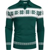 image:imageCOOFANDY Long Sleeve Polo Shirts for Men Knit Polo Sweater Lightweight Ribbed Pullover SweaterChristmas Green  White