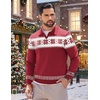 image:imageCOOFANDY Long Sleeve Polo Shirts for Men Knit Polo Sweater Lightweight Ribbed Pullover SweaterChristmas Red  White