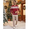 image:imageCOOFANDY Long Sleeve Polo Shirts for Men Knit Polo Sweater Lightweight Ribbed Pullover SweaterChristmas Red  White