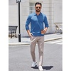 image:imageCOOFANDY Long Sleeve Polo Shirts for Men Knit Polo Sweater Lightweight Ribbed Pullover SweaterDark Blue