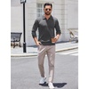 image:imageCOOFANDY Long Sleeve Polo Shirts for Men Knit Polo Sweater Lightweight Ribbed Pullover SweaterDark Gray