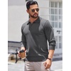 image:imageCOOFANDY Long Sleeve Polo Shirts for Men Knit Polo Sweater Lightweight Ribbed Pullover SweaterDark Gray