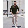 image:imageCOOFANDY Long Sleeve Polo Shirts for Men Knit Polo Sweater Lightweight Ribbed Pullover SweaterDark Green