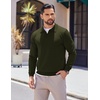 image:imageCOOFANDY Long Sleeve Polo Shirts for Men Knit Polo Sweater Lightweight Ribbed Pullover SweaterDark Green