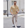 image:imageCOOFANDY Long Sleeve Polo Shirts for Men Knit Polo Sweater Lightweight Ribbed Pullover SweaterKhaki