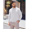 image:imageCOOFANDY Long Sleeve Polo Shirts for Men Knit Polo Sweater Lightweight Ribbed Pullover SweaterWhite