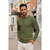 image:imageCOOFANDY Long Sleeve Polo Shirts for Men Lightweight Ribbed Knit Polo Sweater Casual Dress Pullover SweatersArmy Green