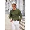 image:imageCOOFANDY Long Sleeve Polo Shirts for Men Lightweight Ribbed Knit Polo Sweater Casual Dress Pullover SweatersArmy Green