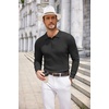 image:imageCOOFANDY Long Sleeve Polo Shirts for Men Lightweight Ribbed Knit Polo Sweater Casual Dress Pullover SweatersBlack
