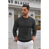 image:imageCOOFANDY Long Sleeve Polo Shirts for Men Lightweight Ribbed Knit Polo Sweater Casual Dress Pullover SweatersBlack