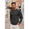 image:imageCOOFANDY Long Sleeve Polo Shirts for Men Lightweight Ribbed Knit Polo Sweater Casual Dress Pullover SweatersBlack