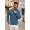 image:imageCOOFANDY Long Sleeve Polo Shirts for Men Lightweight Ribbed Knit Polo Sweater Casual Dress Pullover SweatersBlue