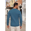 image:imageCOOFANDY Long Sleeve Polo Shirts for Men Lightweight Ribbed Knit Polo Sweater Casual Dress Pullover SweatersBlue