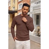 image:imageCOOFANDY Long Sleeve Polo Shirts for Men Lightweight Ribbed Knit Polo Sweater Casual Dress Pullover SweatersBrown