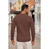 image:imageCOOFANDY Long Sleeve Polo Shirts for Men Lightweight Ribbed Knit Polo Sweater Casual Dress Pullover SweatersBrown