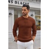 image:imageCOOFANDY Long Sleeve Polo Shirts for Men Lightweight Ribbed Knit Polo Sweater Casual Dress Pullover SweatersCaramel