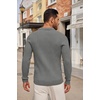 image:imageCOOFANDY Long Sleeve Polo Shirts for Men Lightweight Ribbed Knit Polo Sweater Casual Dress Pullover SweatersDark Grey