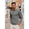 image:imageCOOFANDY Long Sleeve Polo Shirts for Men Lightweight Ribbed Knit Polo Sweater Casual Dress Pullover SweatersDark Grey