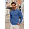 image:imageCOOFANDY Long Sleeve Polo Shirts for Men Lightweight Ribbed Knit Polo Sweater Casual Dress Pullover SweatersDenim Blue