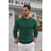 image:imageCOOFANDY Long Sleeve Polo Shirts for Men Lightweight Ribbed Knit Polo Sweater Casual Dress Pullover SweatersGreen