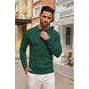 image:imageCOOFANDY Long Sleeve Polo Shirts for Men Lightweight Ribbed Knit Polo Sweater Casual Dress Pullover SweatersGreen