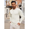 image:imageCOOFANDY Long Sleeve Polo Shirts for Men Lightweight Ribbed Knit Polo Sweater Casual Dress Pullover SweatersIvory