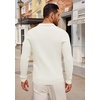 image:imageCOOFANDY Long Sleeve Polo Shirts for Men Lightweight Ribbed Knit Polo Sweater Casual Dress Pullover SweatersIvory