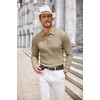 image:imageCOOFANDY Long Sleeve Polo Shirts for Men Lightweight Ribbed Knit Polo Sweater Casual Dress Pullover SweatersKhaki