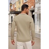 image:imageCOOFANDY Long Sleeve Polo Shirts for Men Lightweight Ribbed Knit Polo Sweater Casual Dress Pullover SweatersKhaki