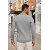 image:imageCOOFANDY Long Sleeve Polo Shirts for Men Lightweight Ribbed Knit Polo Sweater Casual Dress Pullover SweatersLight Grey