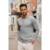 image:imageCOOFANDY Long Sleeve Polo Shirts for Men Lightweight Ribbed Knit Polo Sweater Casual Dress Pullover SweatersLight Grey
