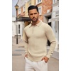 image:imageCOOFANDY Long Sleeve Polo Shirts for Men Lightweight Ribbed Knit Polo Sweater Casual Dress Pullover SweatersLight Khaki