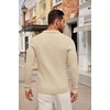 image:imageCOOFANDY Long Sleeve Polo Shirts for Men Lightweight Ribbed Knit Polo Sweater Casual Dress Pullover SweatersLight Khaki
