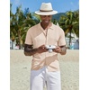 image:imageCOOFANDY Men Casual Button Down Shirts Short Sleeve Summer Beach Shirt Fashion Camp TopsApricot