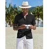 image:imageCOOFANDY Men Casual Button Down Shirts Short Sleeve Summer Beach Shirt Fashion Camp TopsBlack
