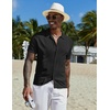 image:imageCOOFANDY Men Casual Button Down Shirts Short Sleeve Summer Beach Shirt Fashion Camp TopsBlack