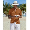 image:imageCOOFANDY Men Casual Button Down Shirts Short Sleeve Summer Beach Shirt Fashion Camp TopsCaramel