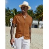 image:imageCOOFANDY Men Casual Button Down Shirts Short Sleeve Summer Beach Shirt Fashion Camp TopsCaramel