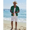 image:imageCOOFANDY Men Casual Button Down Shirts Short Sleeve Summer Beach Shirt Fashion Camp TopsEver Green