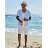 image:imageCOOFANDY Men Casual Button Down Shirts Short Sleeve Summer Beach Shirt Fashion Camp TopsLight Blue