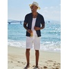 image:imageCOOFANDY Men Casual Button Down Shirts Short Sleeve Summer Beach Shirt Fashion Camp TopsNavy Blue